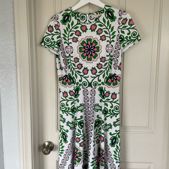 Tory Burch Green and Pink Leaf Dress - Picture 5 of 8